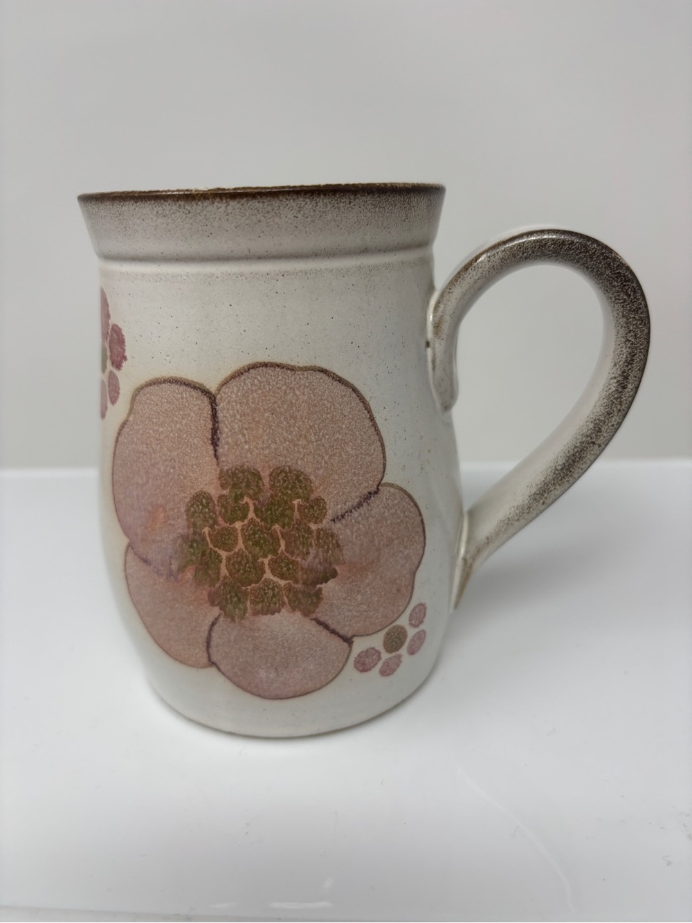 Vintage Denby Gypsy Handcrafted Pink Flower Floral Motif Mug
